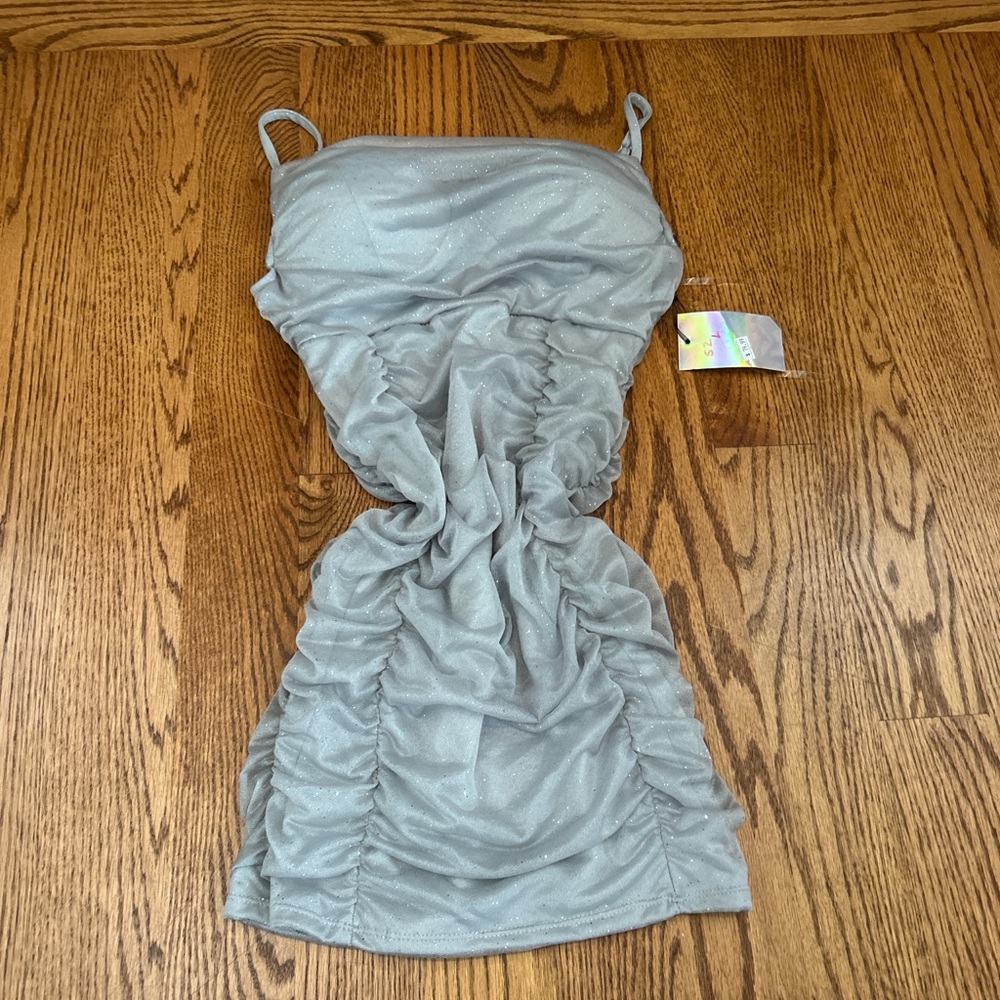 Iris Sparkling Gray Strapless Dress